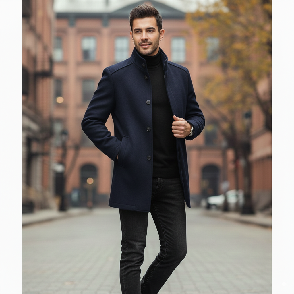 Avarati Men’s Long Sleeve Overcoat