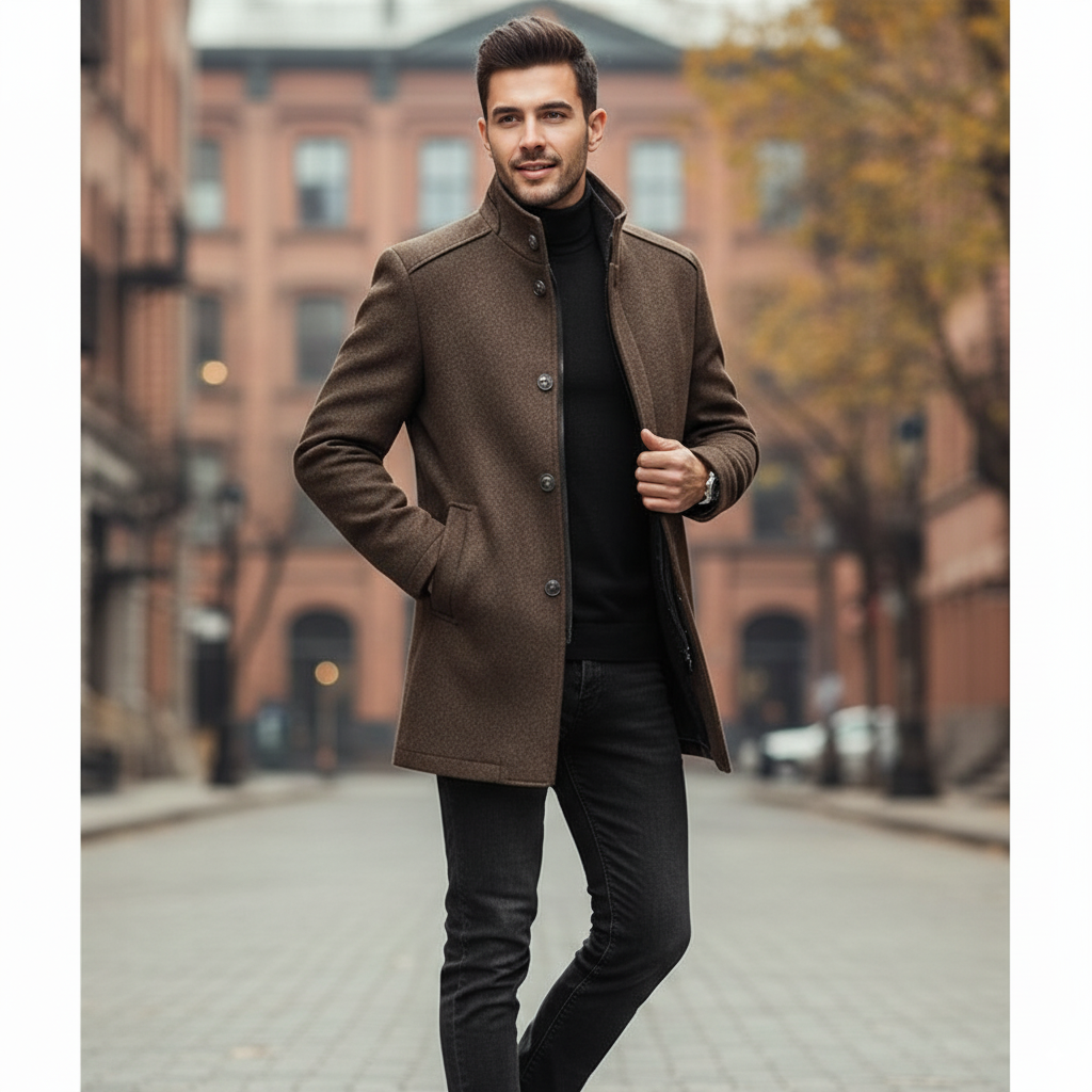 Avarati Men’s Long Sleeve Overcoat