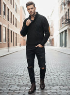 Avarati Men’s Cable Knit Sweater – Classic Knit Pullover with Elbow Patches - AVARATI