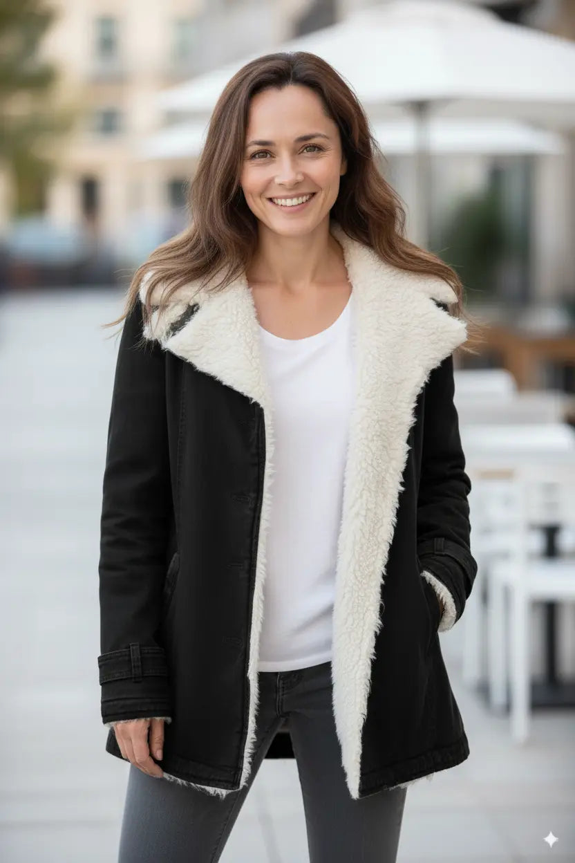 Avarati Everleigh Sherpa-Lined Fleece Jacket for Women — Open-Front, Warm - AVARATI