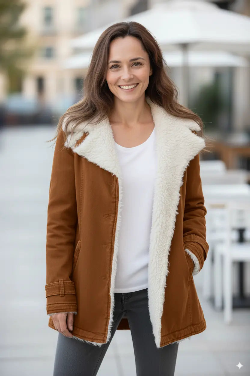 Avarati Everleigh Sherpa-Lined Fleece Jacket for Women — Open-Front, Warm - AVARATI