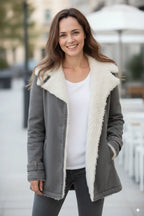 Avarati Everleigh Sherpa-Lined Fleece Jacket for Women — Open-Front, Warm - AVARATI