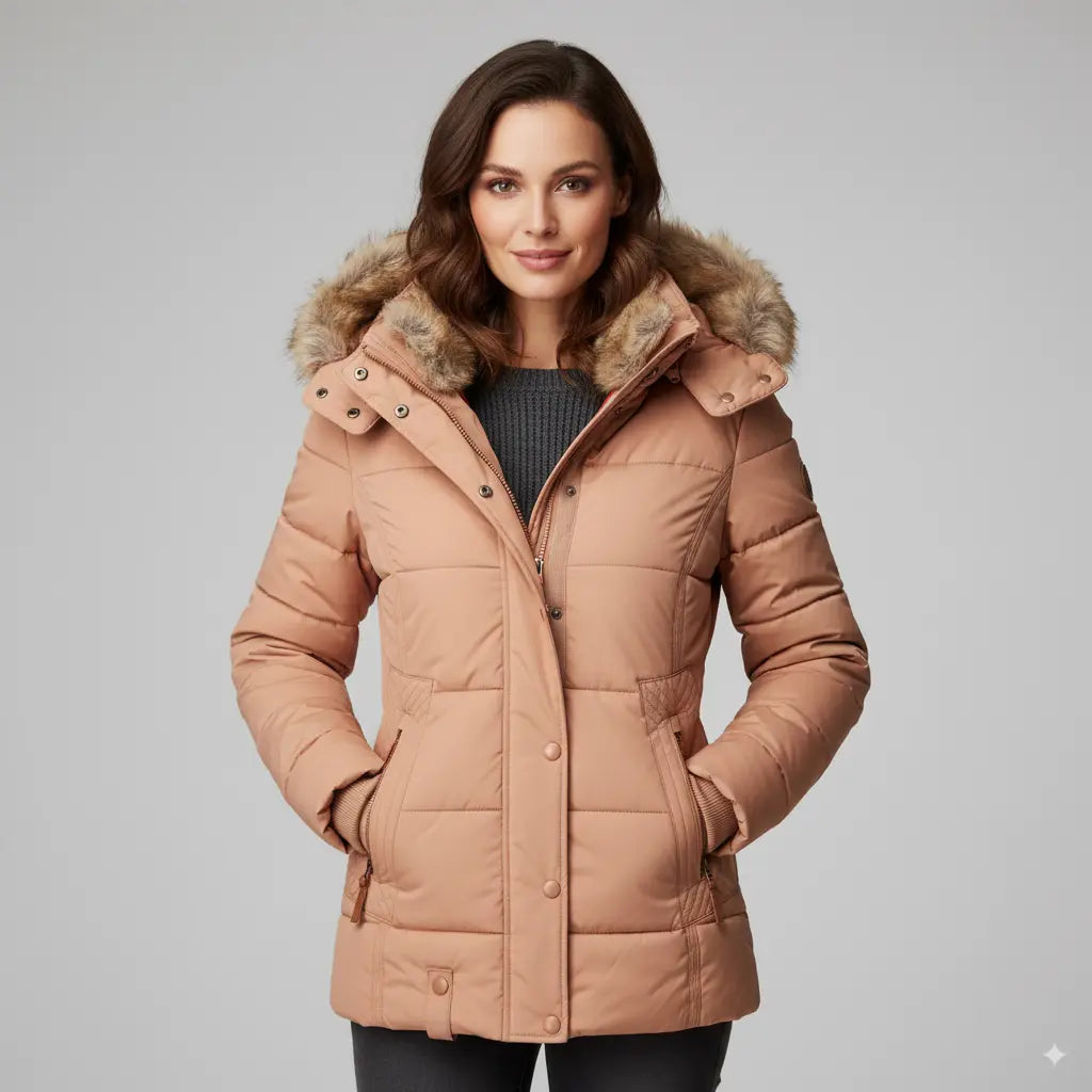 Avarati Selene Women’s Puffer Jacket – Faux Fur Lined Hooded Winter Coat | Warm Quilted Jacket - AVARATI