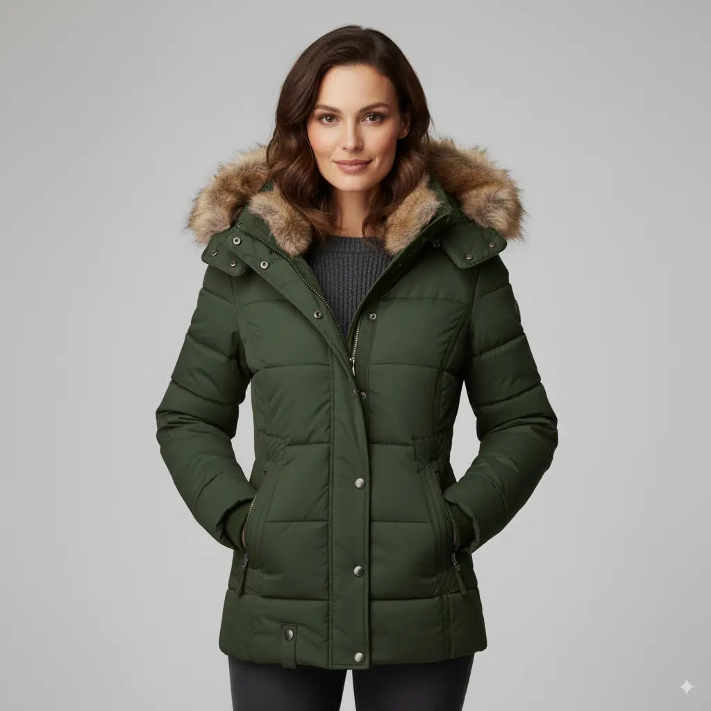 Avarati Selene Women’s Puffer Jacket – Faux Fur Lined Hooded Winter Coat | Warm Quilted Jacket - AVARATI