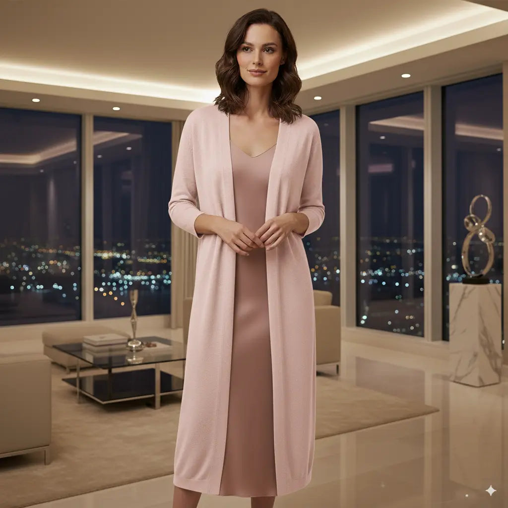 Avarati Elda Women’s Long Cardigan – Lightweight Open-Front Sweater with V-Neck | Soft, Breathable Layering Piece - AVARATI