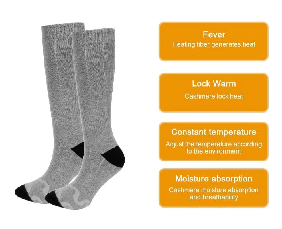 Elastic Comfortable Water Resistant Electric Warm Toes Rechargeable Heated Socks - Three Modes Electric Battery Operated Winter Socks-AVARATI