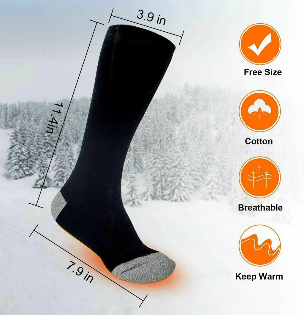 Elastic Comfortable Water Resistant Electric Warm Toes Rechargeable Heated Socks - Three Modes Electric Battery Operated Winter Socks-AVARATI